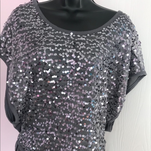 Rhapsody Sheer Sequin Night Out Top - Picture 4 of 8